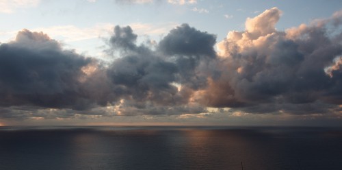 Image white clouds over the sea