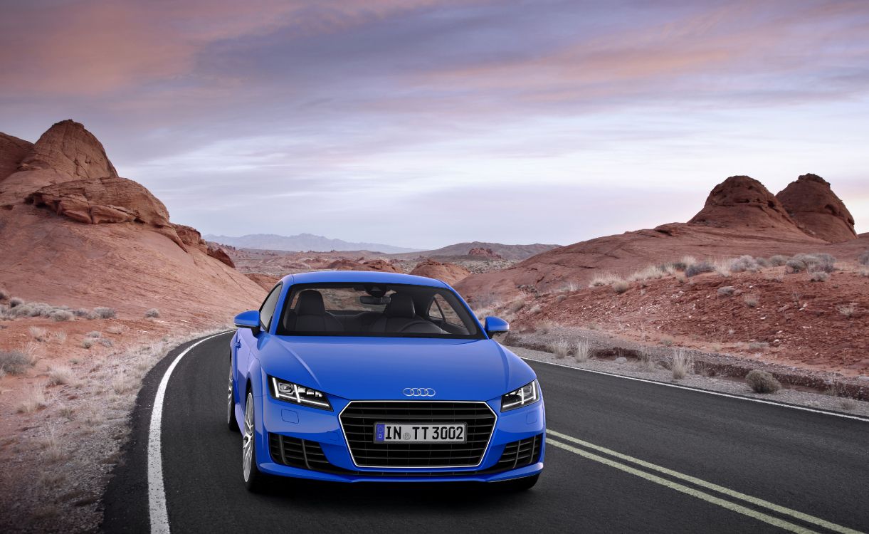 Blue Audi a 4 on Road During Daytime. Wallpaper in 4961x3046 Resolution