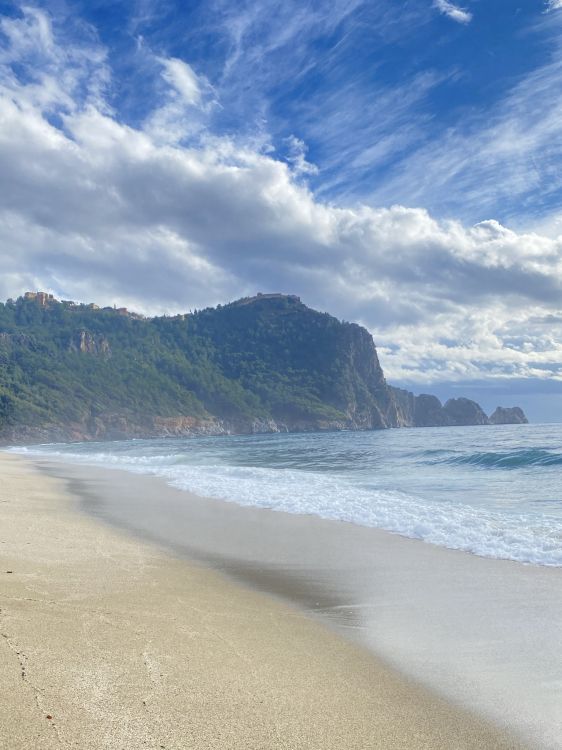 Kleopatra Strand, Damlatas Höhlen, Cloud, Wasser, Naturlandschaft. Wallpaper in 1536x2048 Resolution