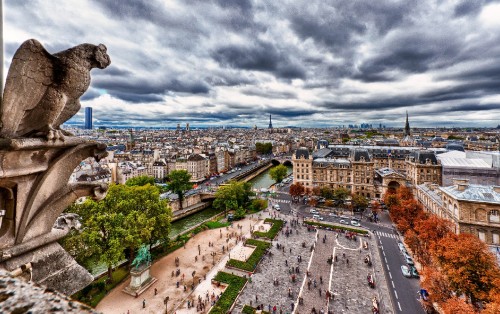 Image aerial view of city buildings during daytime