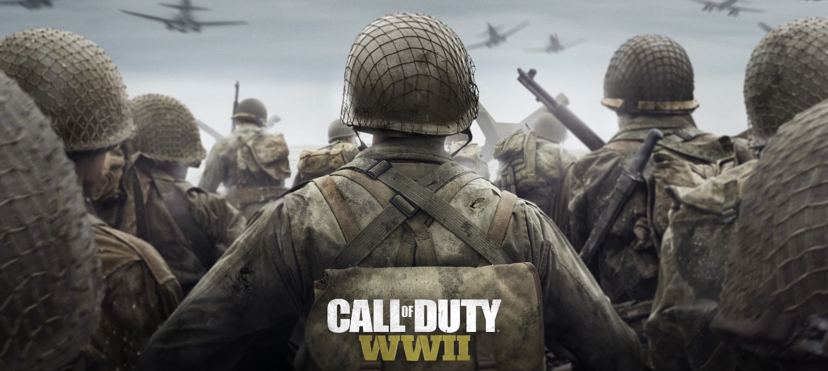 Call of Duty 2 ª Guerra Mundial, Call of Duty de la Segunda Guerra Mundial, Activision, Sledgehammer Games, Soldado. Wallpaper in 7190x3220 Resolution