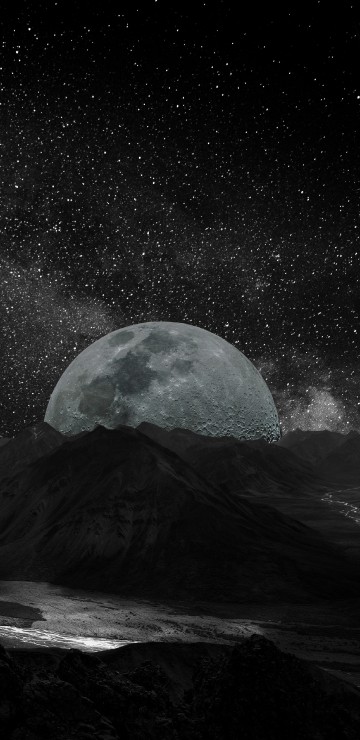 Image snow covered mountain during night time
