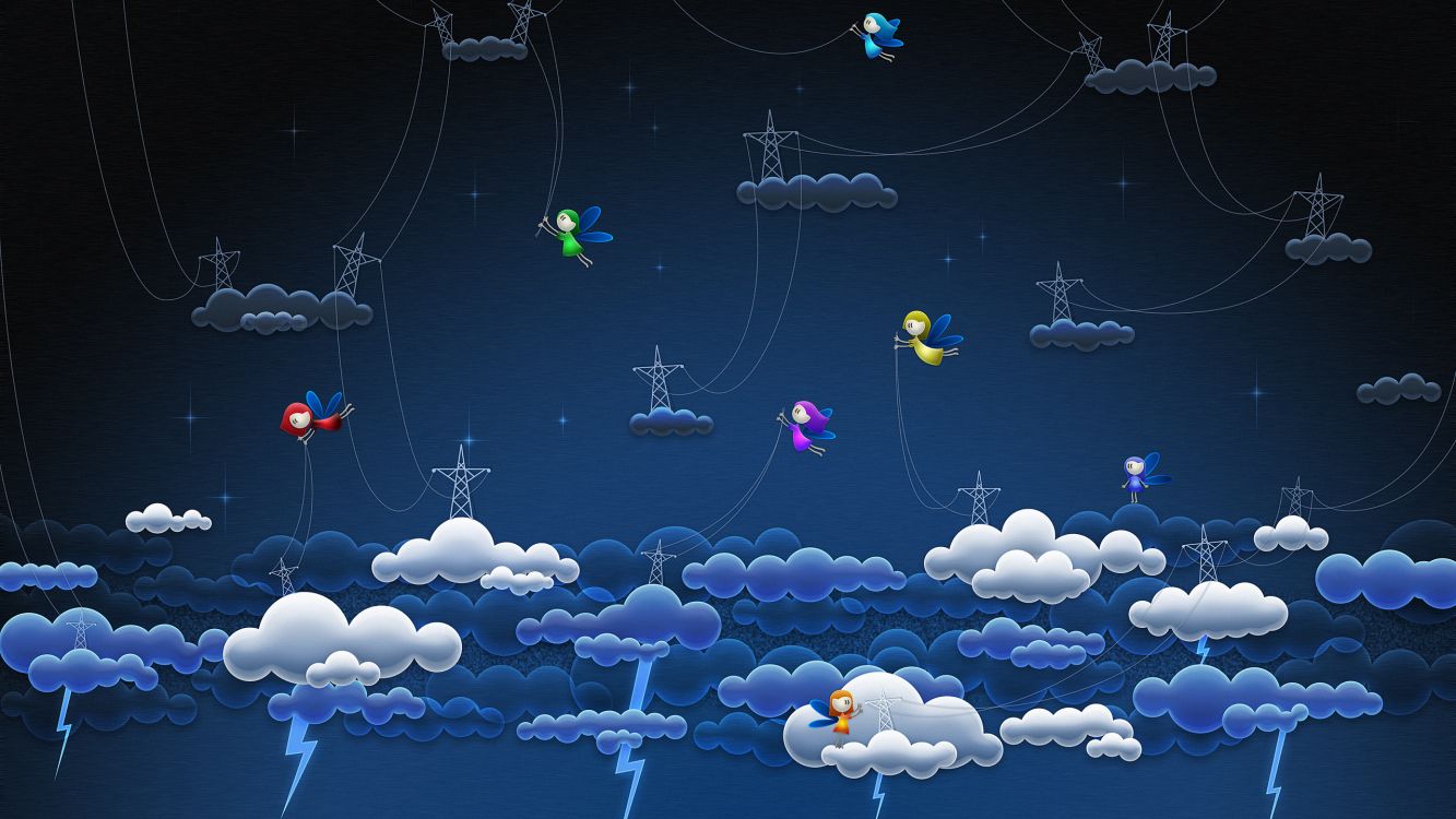 Ballons Bleus Jaunes et Roses. Wallpaper in 2560x1440 Resolution