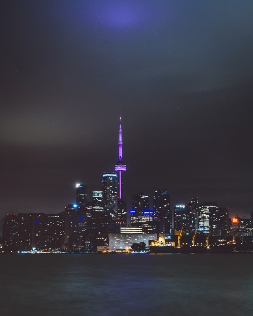 Image city skyline during night time