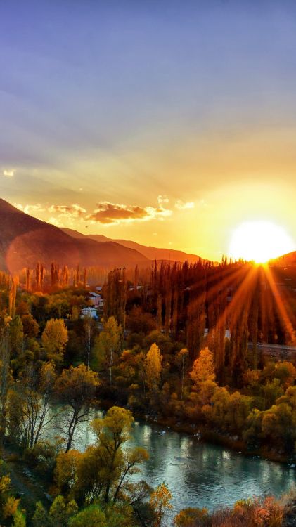Dämmerung Landschaft, Sonnenuntergang, Natur, Cloud, Atmosphäre. Wallpaper in 2160x3840 Resolution