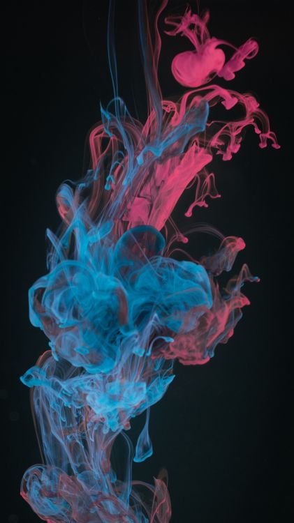 art, Gas, electric blue, smoke, magenta