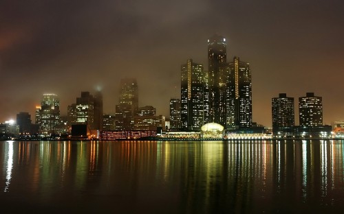 Image city skyline during night time