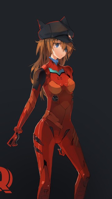 Image woman in black tank top and orange pants anime character