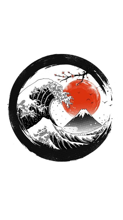 Große Sumi-Welle, Die Große Welle Vor Kanagawa, T-shirt, Die Große Sumi-Welle, Kunst. Wallpaper in 1440x2560 Resolution