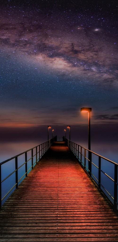 Image milky way, star, cloud, water, atmosphere