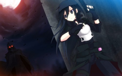 Image black haired woman anime character