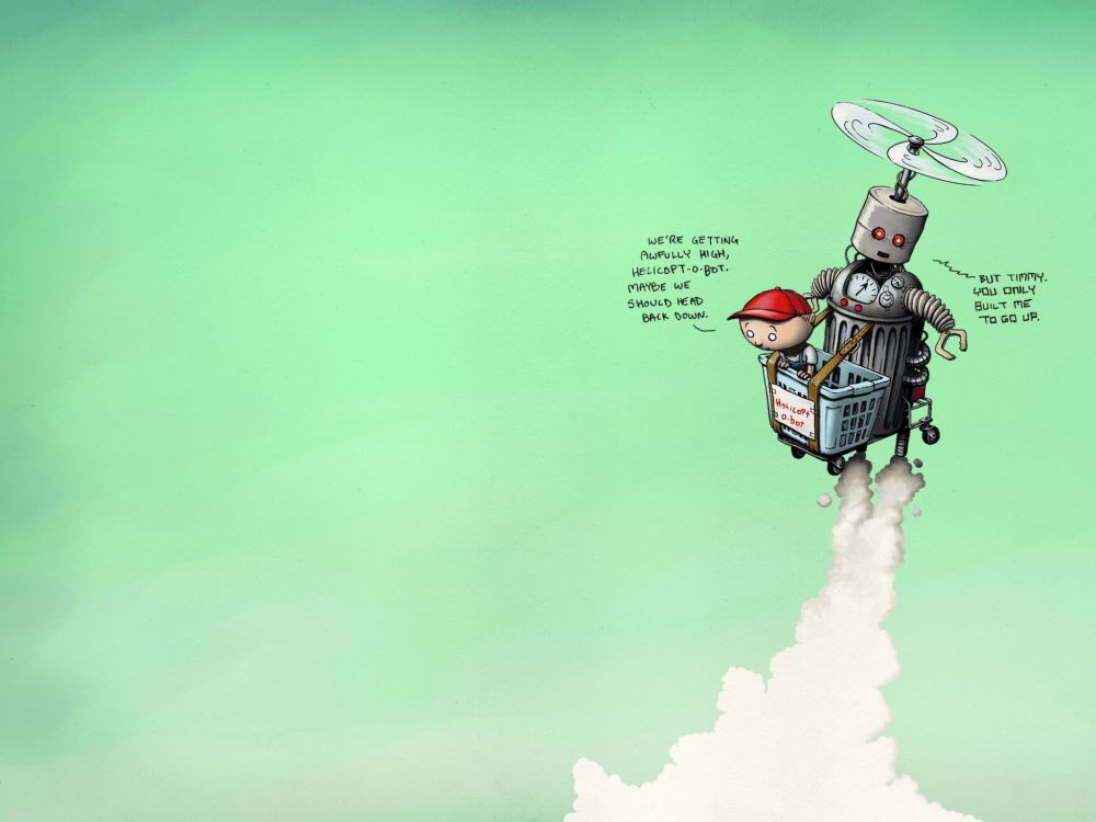 Weiße Und Rote Roboterillustration. Wallpaper in 2048x1536 Resolution