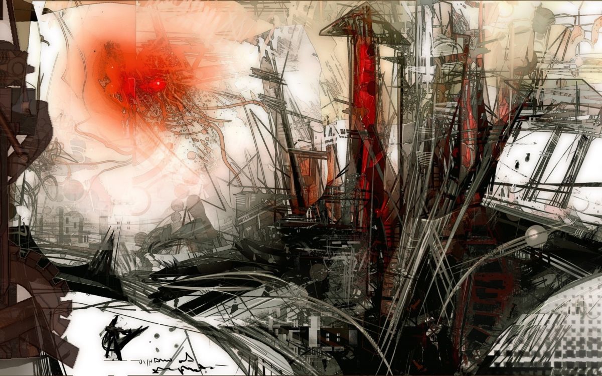 Peinture Abstraite en Noir et Blanc. Wallpaper in 1920x1200 Resolution