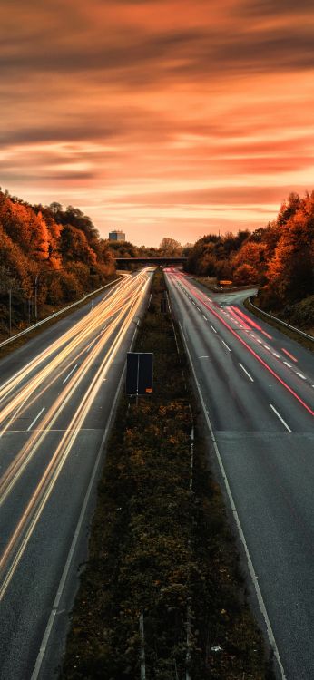 Carretera, Naturaleza, Carril, Calle, la Superficie de la Carretera. Wallpaper in 1476x3197 Resolution