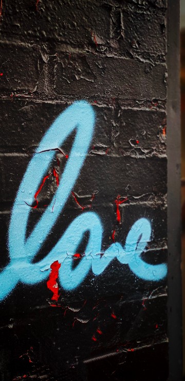Image black and white love neon light signage