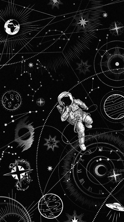 Raum, Schwarz, Schwarz Und Weiß, Astronomisches Objekt, Kunst. Wallpaper in 3240x5760 Resolution