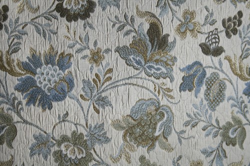 Image white and blue floral textile