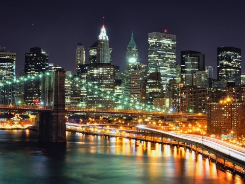 Image city skyline during night time