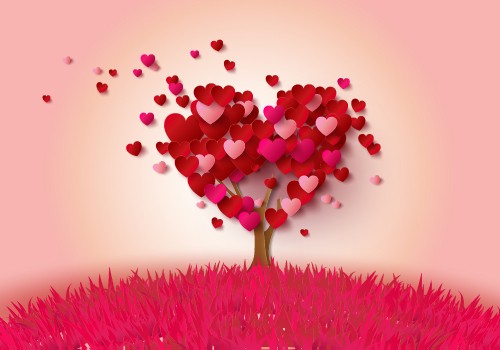 Image heart, tree, pink, valentines day, petal