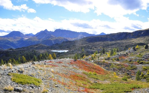 Image green and brown mountains under blue sky during daytime