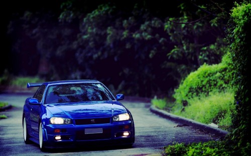 Image blue bmw m 3 on road