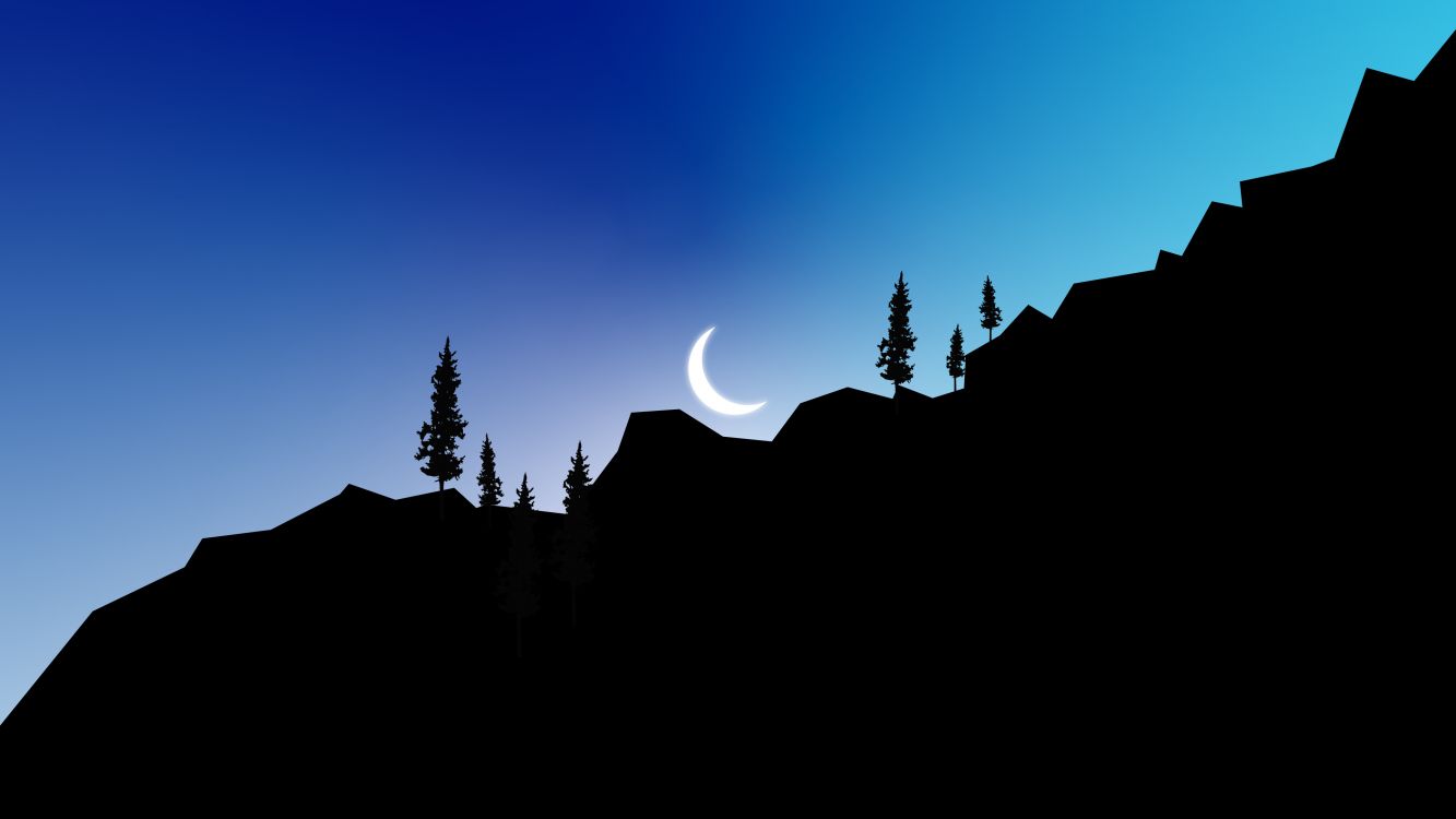 Atmosphäre, Cloud, Mond, Natürlichen Umgebung, Baum. Wallpaper in 3840x2160 Resolution