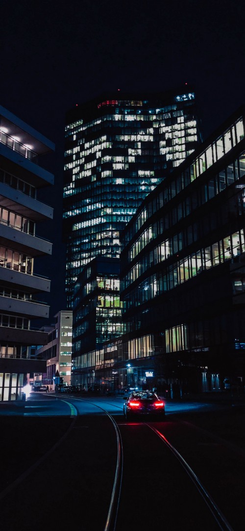 Image night random city, night, building, window, skyscraper