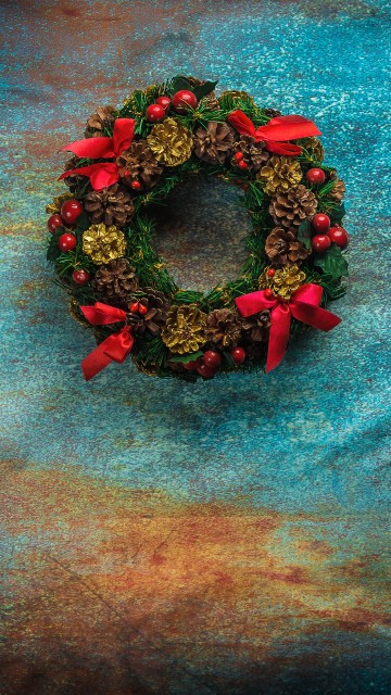 Image christmas, painting, wreath, new year, still life