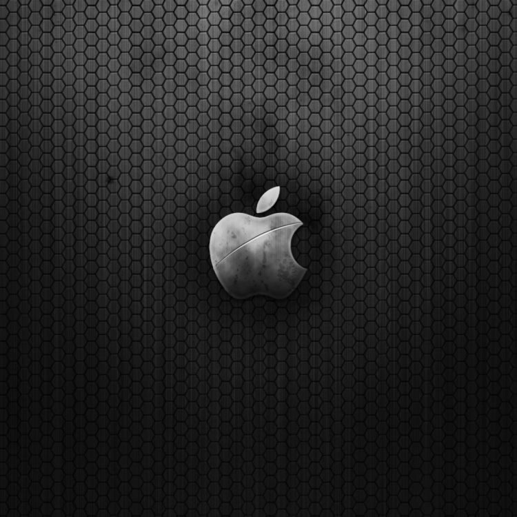 Logo Pomme Noir et Blanc. Wallpaper in 2048x2048 Resolution
