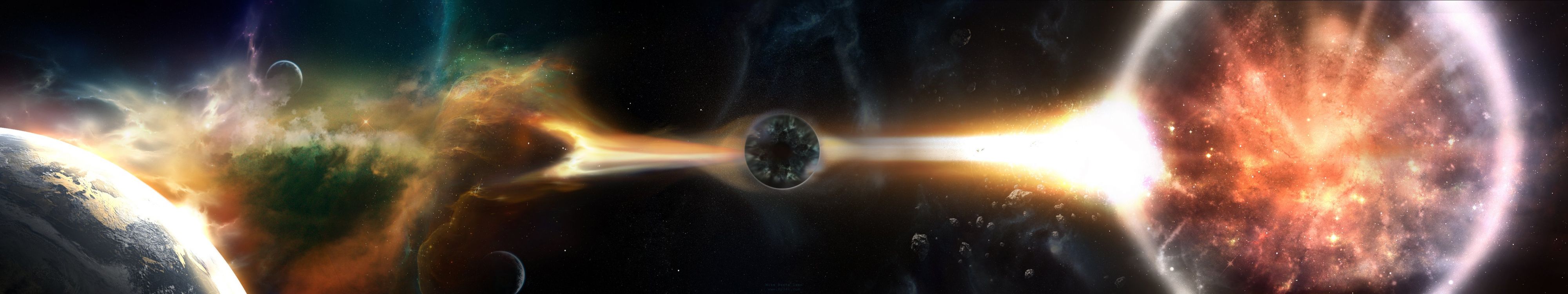 外层空间, 气氛, 天文学对象, 宇宙, 空间 壁纸 5760x1080 允许