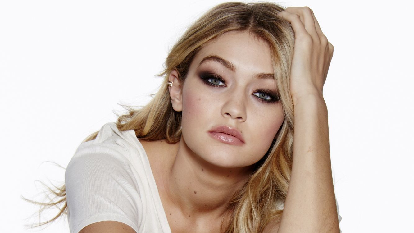 gigi hadid, poster, lip, brown, hairstyle