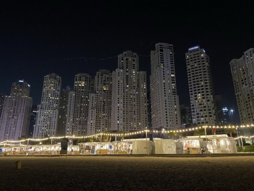 Image dubai, night, tower block, city, metropolis