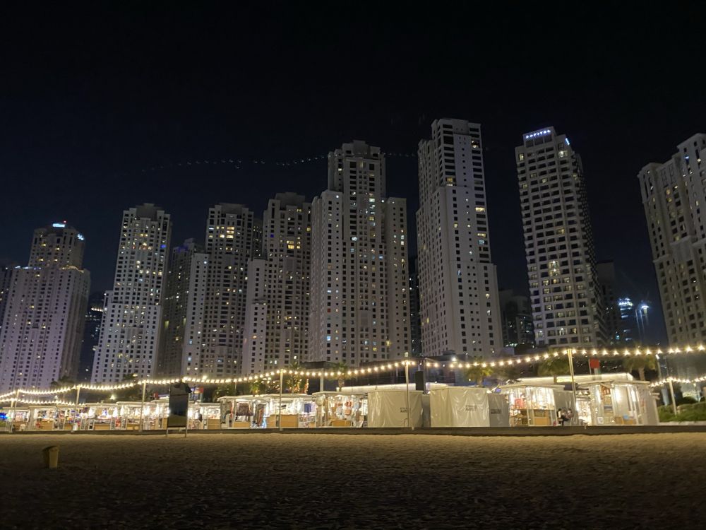 dubai, night, tower block, city, metropolis