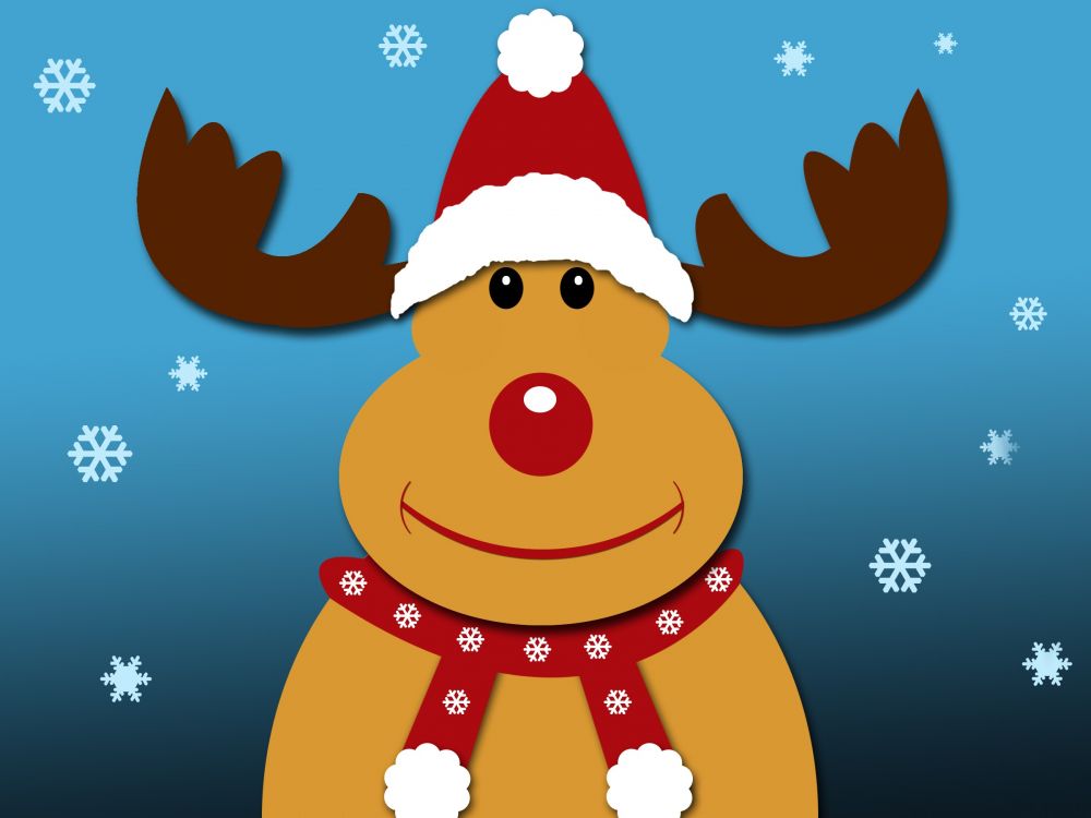 Reno Rudolf Ilustración con bolas de Navidad y estrella Pegatina   Spreadshirt