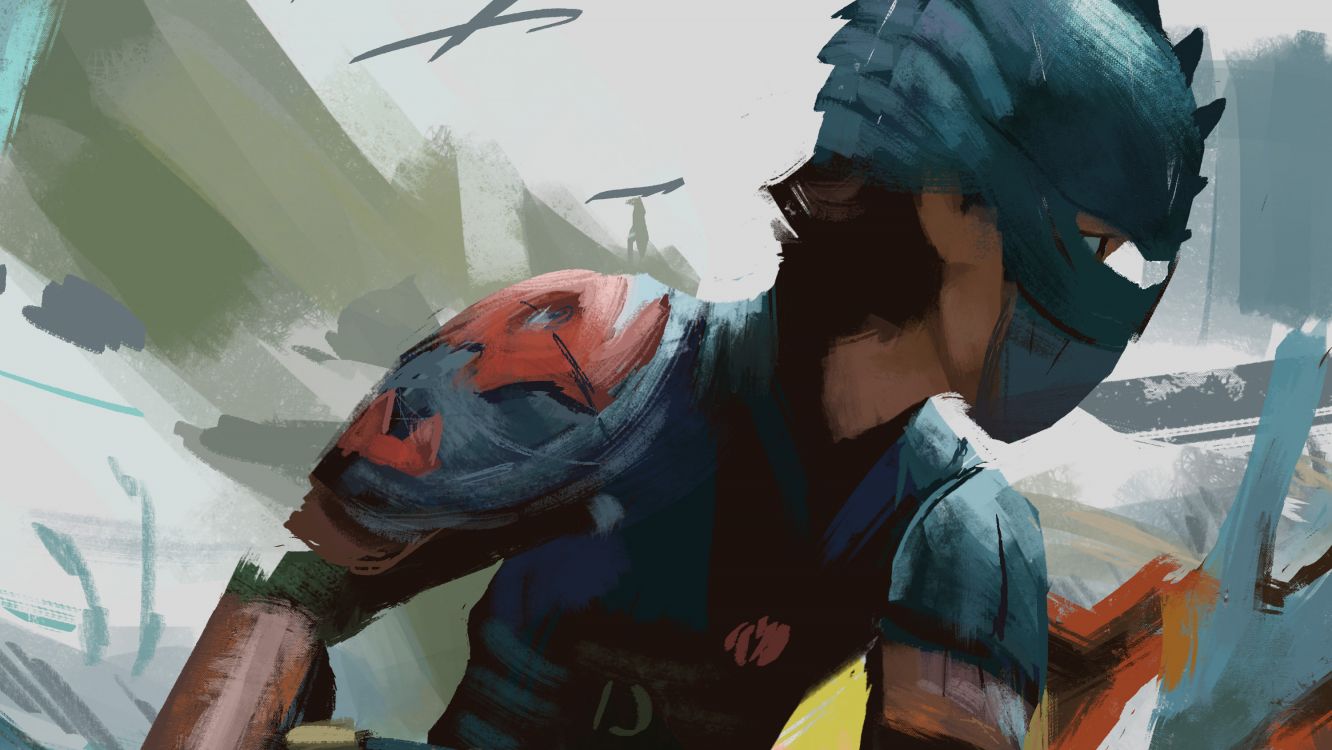 Homme en Veste Bleue et Jaune. Wallpaper in 3000x1688 Resolution