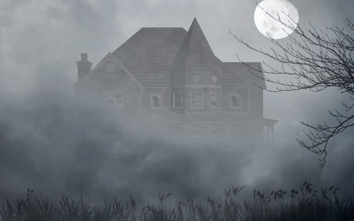 幻想 的房子 雾 气氛 月亮高清壁纸 空间图片 桌面背景和图片