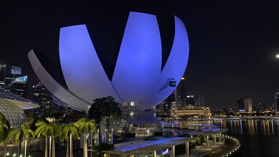 Image singapore, reflection, water, skyscraper, night