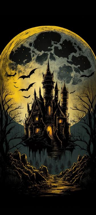 光, 性质, 艺术, 月亮, 午夜 壁纸 1080x2400 允许