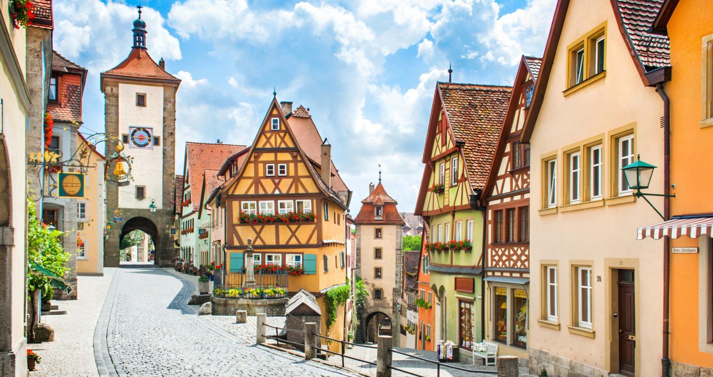 Rothenburg ob Der Tauber, Route Romantique, Munich, Tauber, Franconie. Wallpaper in 3550x1880 Resolution