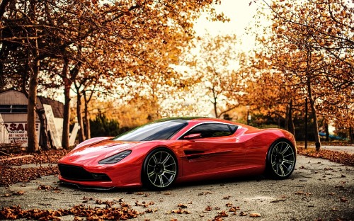 Image red ferrari 458 italia on road during daytime