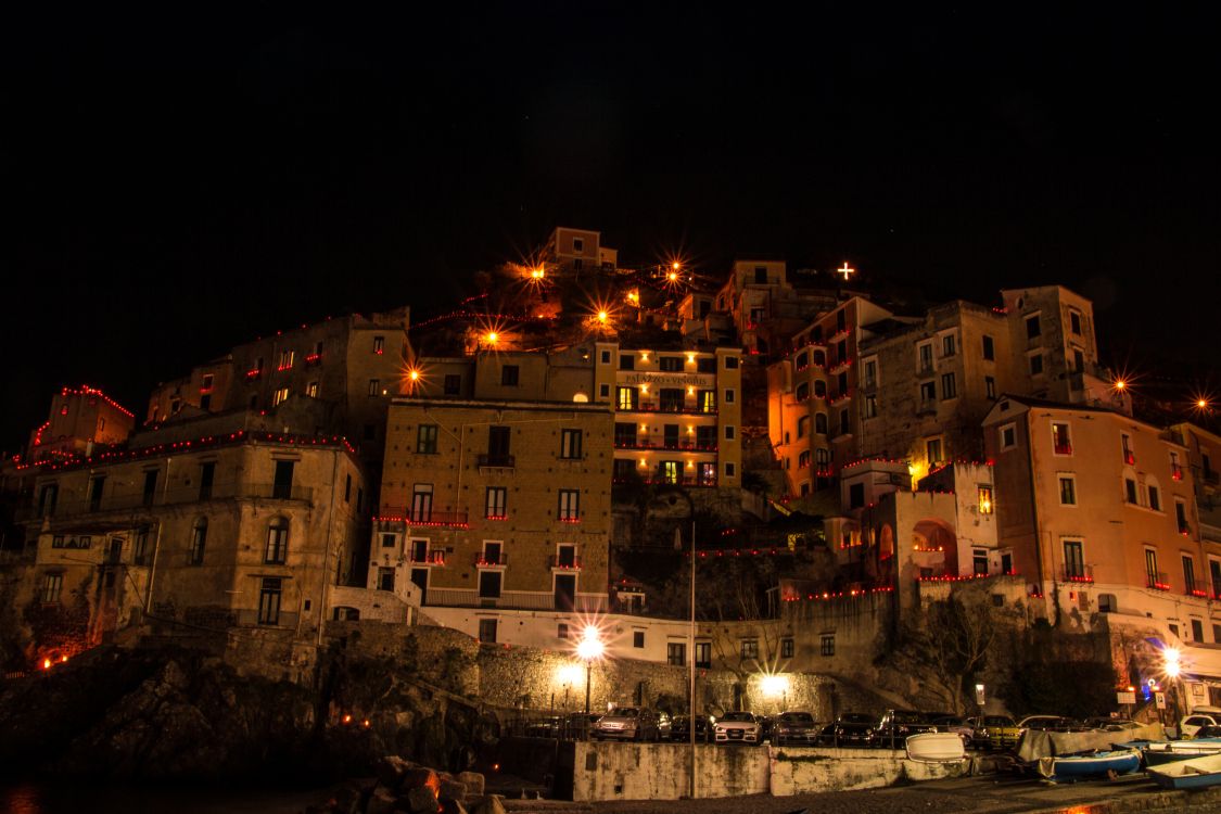 brown concrete building during nighttime