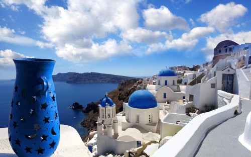 Image st torini, santorini, mykonos, vacation, cloud