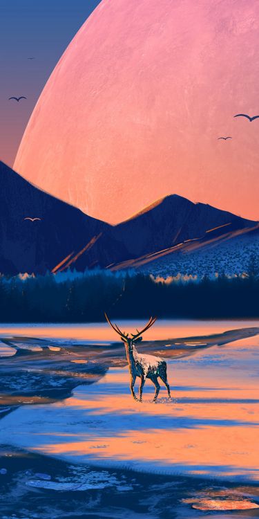 Natur, Malerei, Kunst. Wallpaper in 1080x2160 Resolution