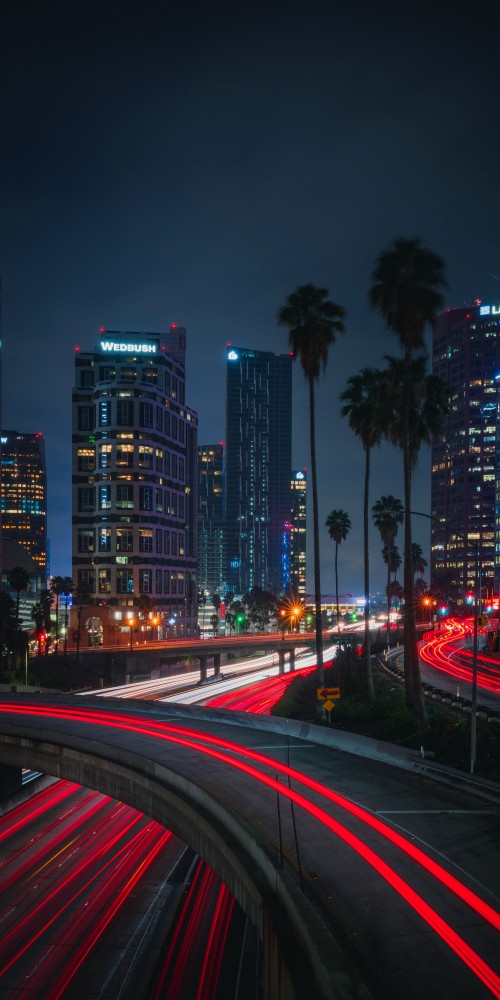 Image depth effect, skyscraper, building, street light, light