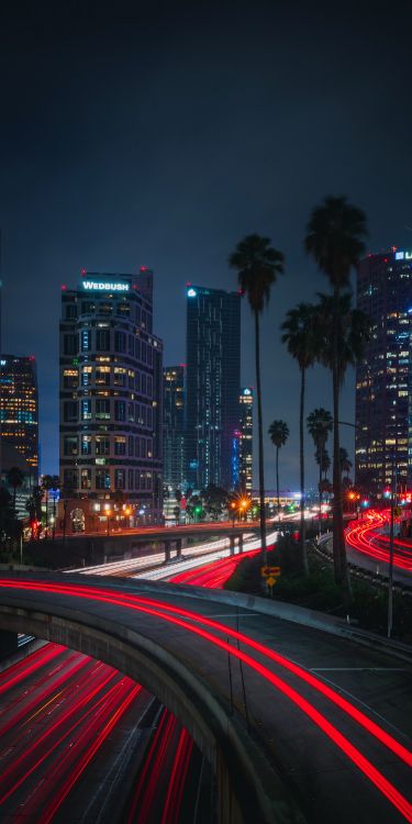 depth effect, skyscraper, building, street light, light