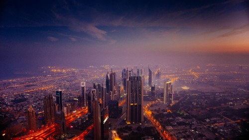 Image city skyline during night time