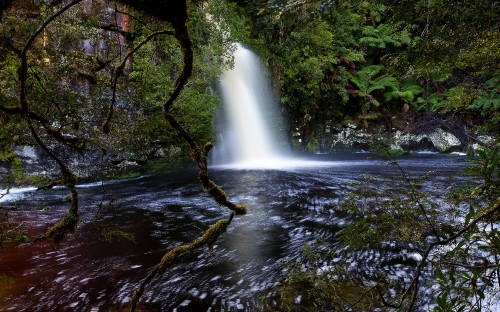 Image water falls in the middle of the forest