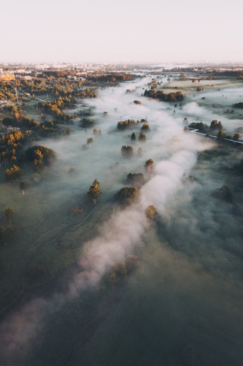 Image birds eye view of a lake