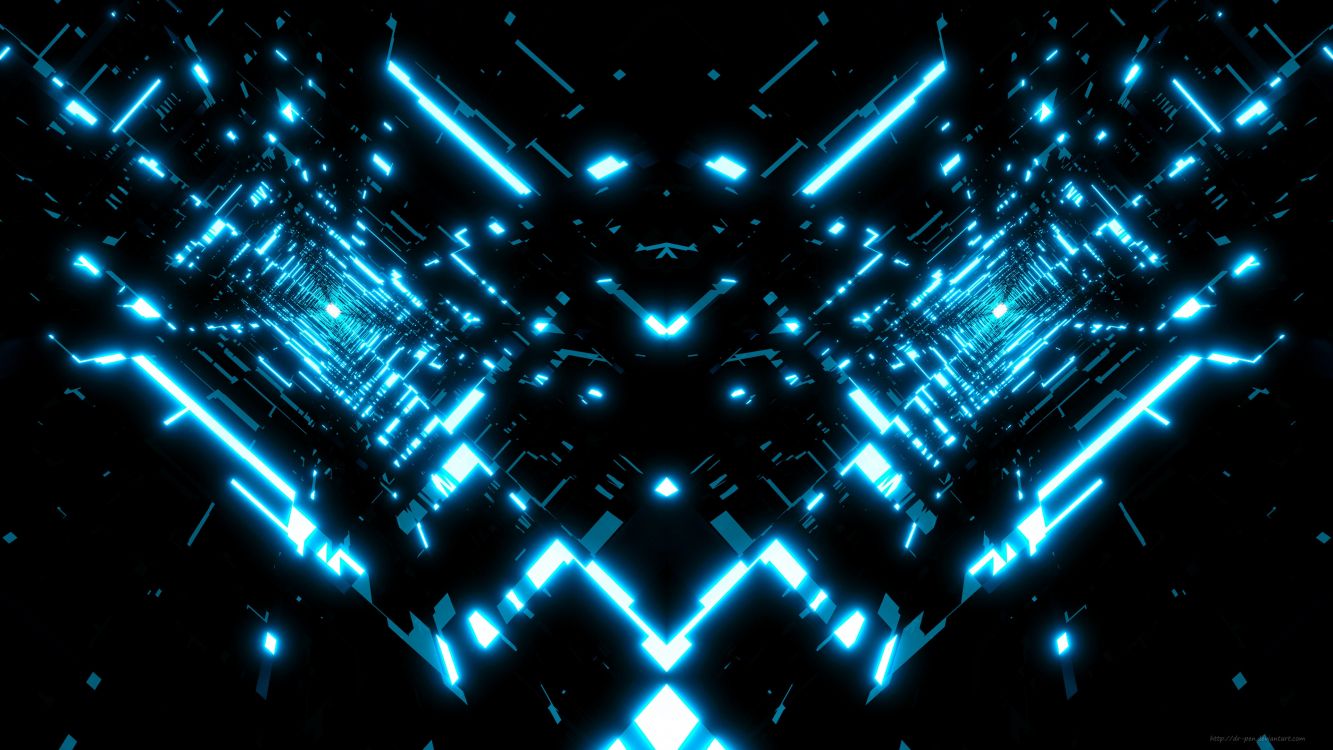 光, 对称, 电蓝色的, 空间, 电视 壁纸 3840x2160 允许