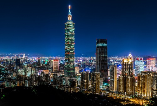 Image city skyline during night time